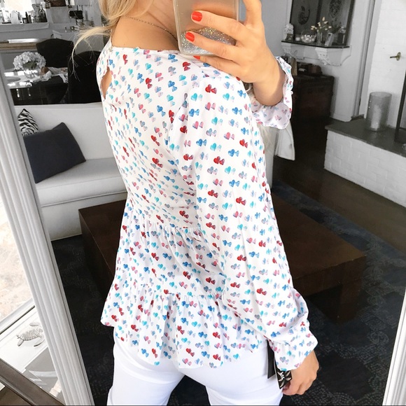 ❤️ JANE AND DELANCEY HEART RUFFLE LONG SLEEVE TOP! - Picture 5 of 12